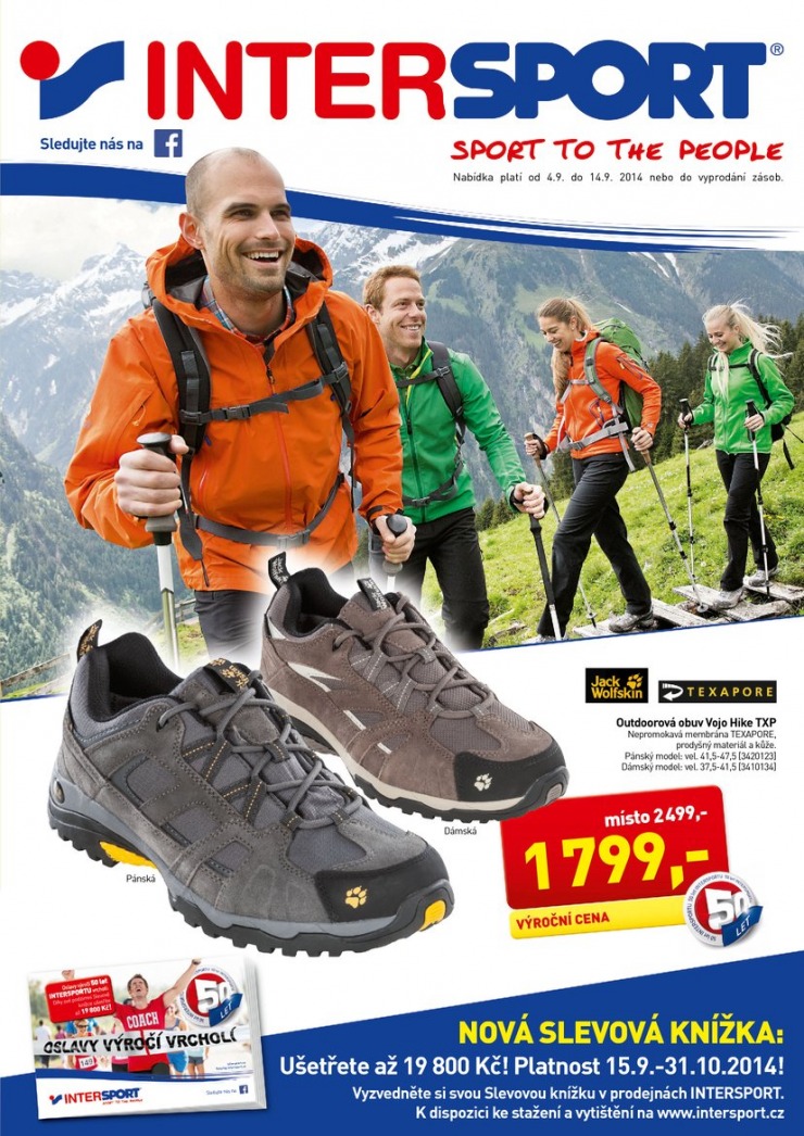 leták Intersport Aktuální leták od 4.9.2014 strana 1 leták Intersport Aktuální leták od 4.9.2014 strana 1
