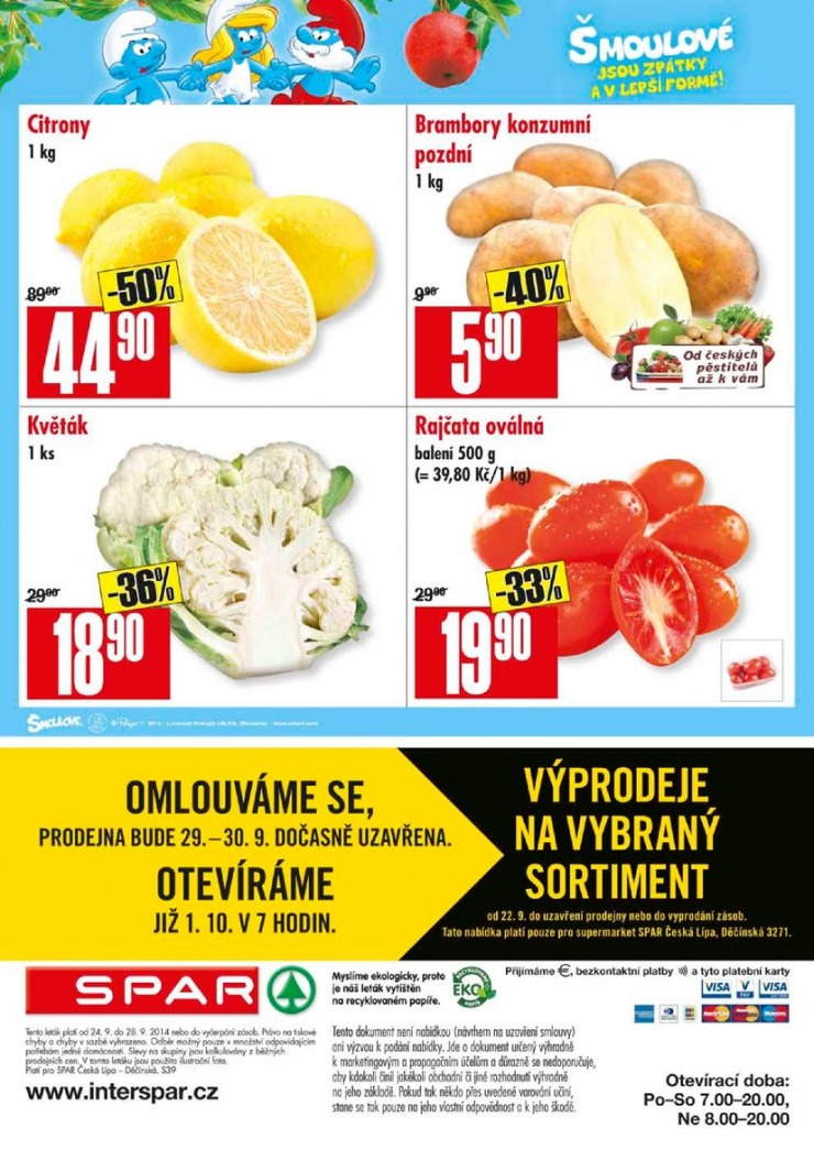 leták Interspar nabídka Spar od 24.9.2014 strana 1 leták Interspar nabídka Spar od 24.9.2014 strana 1