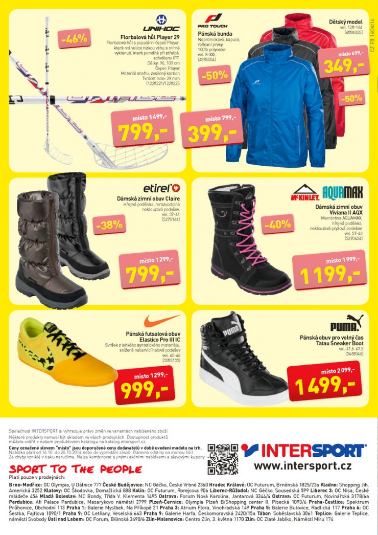 leták Intersport Aktuální leták od 16.10.2014 strana 1 leták Intersport Aktuální leták od 16.10.2014 strana 1