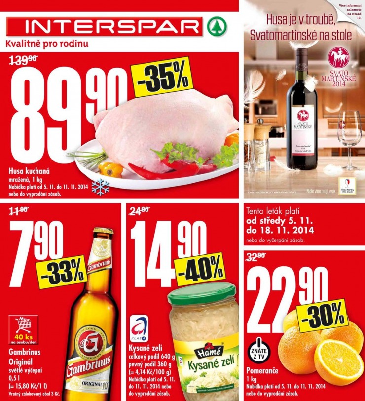 leták Interspar Akční nabídka od 5.11.2014 strana 1 leták Interspar Akční nabídka od 5.11.2014 strana 1