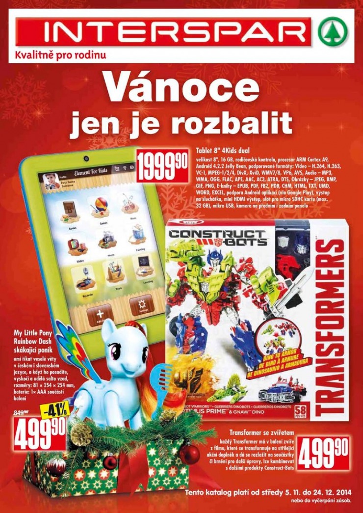 leták Interspar Vánoce od 5.11.2014 strana 1 leták Interspar Vánoce od 5.11.2014 strana 1
